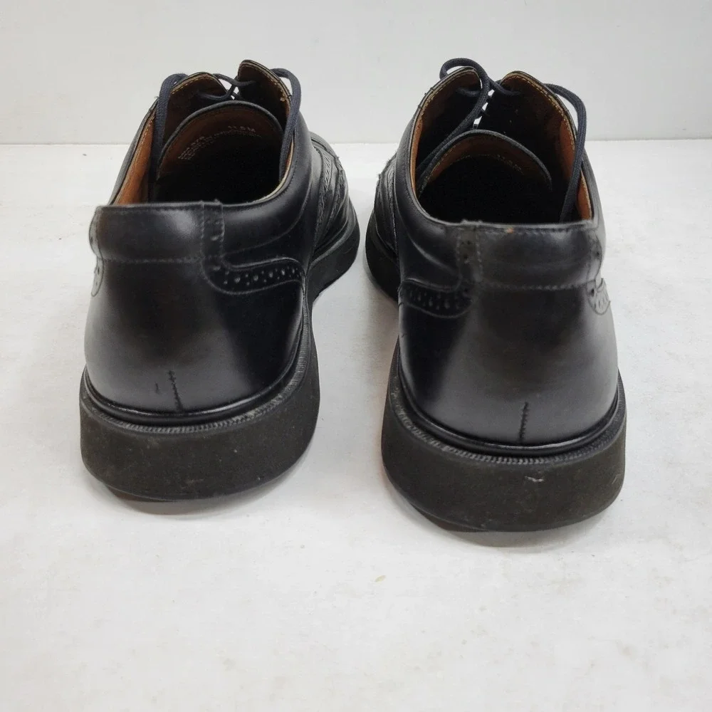 Rockport Men's 11.5M‎ Black Wingtip Oxford Vibram Sole Dress Shoes Leather